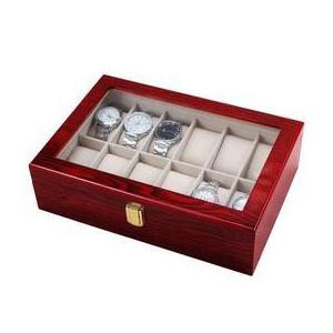 Cutie caseta din lemn pentru depozitare si organizare Pufo, pentru 12 ceasuri, model Premium imagine