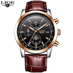 Ceas LIGE Gentleman - Maro/Auriu KP4052 imagine