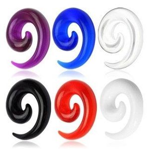 Expander colorat din acrilic UV, în formă de spirală - Lățime: 2 mm, Culoare Piercing: Alb imagine