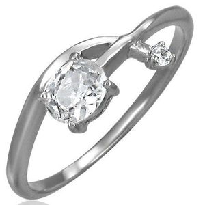Inel de logodnă - o săgeată încâlcită cu zirconiu - Marime inel: 52 imagine