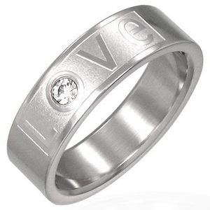 Inel LOVE din oțel inoxidabil cu zirconiu - Marime inel: 51 imagine