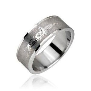 Inel din oțel inoxidabil - ornament tribal - Marime inel: 48 imagine