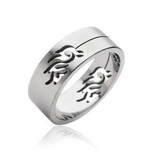 Inel din oțel inoxidabil cu simbol Tribal - Marime inel: 59 imagine