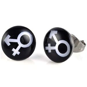 Cercei cu șurub din oțel cu simbol feminin și masculin imagine