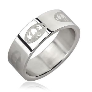 Inel din oțel inoxidabil - inimă într-un oval - Marime inel: 51 imagine