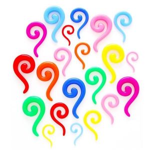 Piercing colorat pentru ureche - expander spiralat - Lățime: 2 mm, Culoare Piercing: Verde imagine