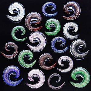 Expander pentru ureche – spirală din sticlă, culori diferite - Diametru piercing: 10 mm, Culoare: Transparent imagine