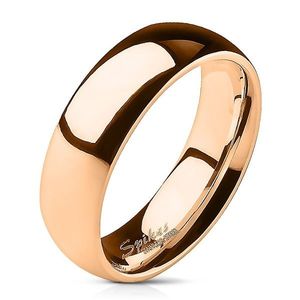 Inel din oțel inoxidabil auriu roz - 6 mm - Marime inel: 49 imagine