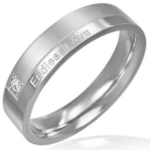 Inel din oțel inoxidabil - model modern, inscripție romantică - Marime inel: 51 imagine