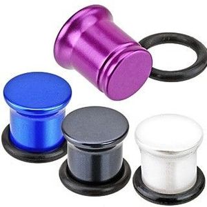 Plug metalic din acrilic – culori perlate - Lățime: 10 mm, Culoare: Alb imagine