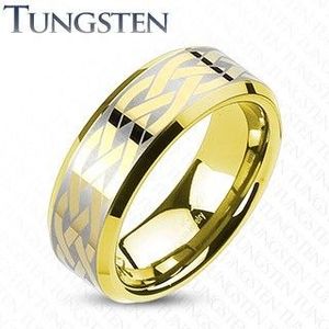 Inel auriu din tungsten, cu un nod celtic - Marime inel: 49 imagine