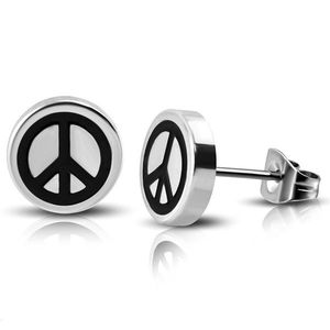 Cercei cu șurub din oțel - simbolul păcii imagine