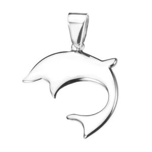 Pandantiv lucios din oțel cu delfin imagine