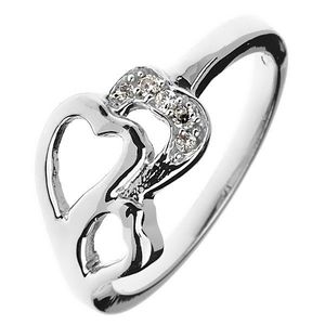 Inel argint veritabil - trei inimi cu zircon încorporat - Marime inel: 49 imagine