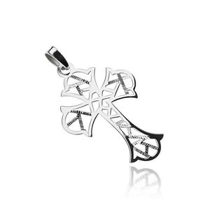 Cruce argint cu decupaj geometric imagine