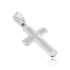 Cruce latină argint - vârfuri rotunjite, mijloc mat imagine