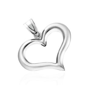 Pandantiv argint - contur asimetric inimă imagine