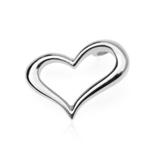 Pandantiv argint - contur vălurit de inimă, ochi lateral imagine