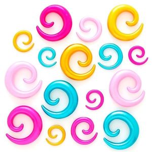 Expander pentru ureche – spirale lucioase colorate - Lățime: 10 mm, Culoare Piercing: Roz imagine