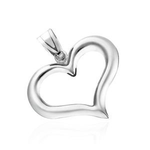 Pandantiv argint 925 - contur inimă lucios, rotunjit imagine