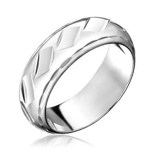 Inel din argint 925 - goluri lucioase tip romb - Marime inel: 50 imagine