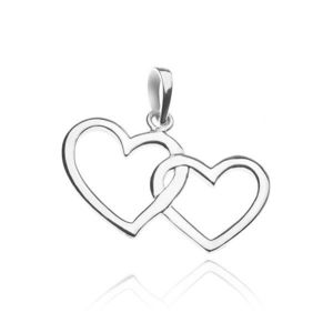 Pandantiv argint - conturul a două inimi împletite imagine