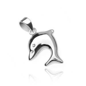 Pandantiv argint - delfin lucios ce sare imagine