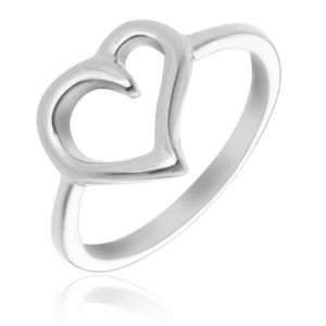Inel argint 925 - contur asimetric inimă - Marime inel: 49 imagine
