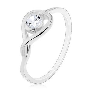 Inel argint 925 - model încrucișat cu inimă și zircon - Marime inel: 49 imagine