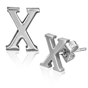 Cercei din oţel - forma literei X netedă imagine