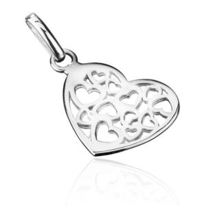Pandantiv din argint - inimă mică filigranată imagine