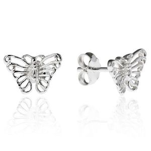 Cercei cu tijă din argint - model fluture filigranat imagine