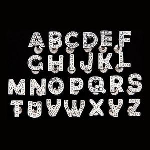Piercing pentru limbă din oţel - o literă cu zirconiu - Literă: A imagine