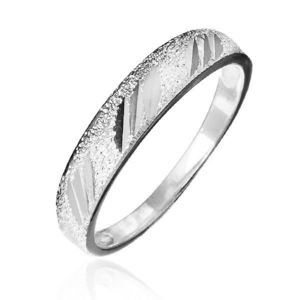 Inel argint 925 - model tip nisip cu crestături lucioase - Marime inel: 50 imagine