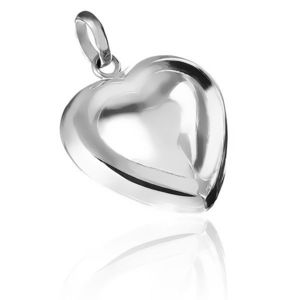 Pandantiv argint 925 - inimă dublă, rotunjită imagine