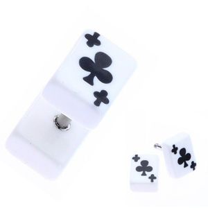 Plug fals pentru ureche - o carte de joc albă cu simbolul treflă imagine