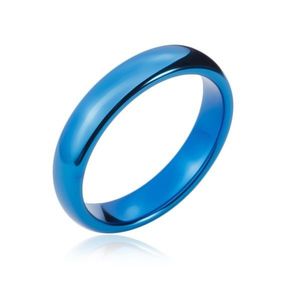 Inel din tungsten cu margini rotunjite, albastru închis 4 mm - Marime inel: 47 imagine