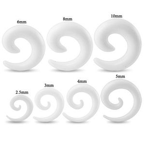 Expander pentru ureche, alb, lucios - spirală - Lățime: 10 mm imagine