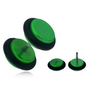 Plug fals pentru ureche, cercuri lucioase din acrilic verde imagine