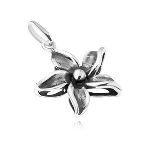 Pandantiv în formă de floare patinată ornamental, argint 925 imagine