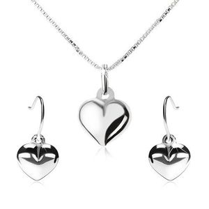 Set din argint 925 - colier şi cercei, inimă convexă imagine