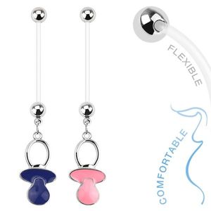 Piercing din bioflex pentru femei însărcinate, o suzetă colorată - Culoare Piercing: Albastru imagine