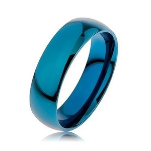 Inel albastru realizat din oțel inoxidabil, suprafață din titaniu anodizat, 6 mm - Marime inel: 56 imagine
