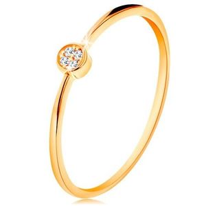 Inel realizat din aur galben 585 - cerc încrustat cu zirconii rotunde, transparente - Marime inel: 49 imagine