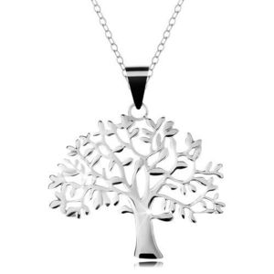 Colier din argint 925, lanț și pandantiv - copacul vieții ramificat, mare imagine