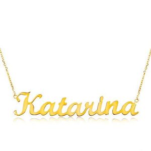 Colier ajustabil din aur de 14K, cu numele Katarina, lanț subțire imagine