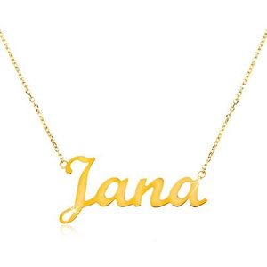 Colier ajustabil din aur de 14K, cu numele Jana, lanț subțire imagine