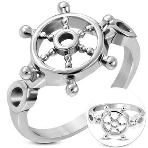 Inel din oțel inoxidabil - ancoră strălucitoare - Marime inel: 52 imagine