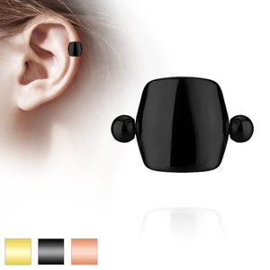 Piercing pentru cartilagiul urechii, din oţel de 316L - barbell cu bile şi arc - Culoare Piercing: Auriu imagine