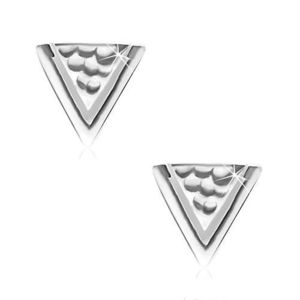 Cercei din argint - formă triunghiulară cu gravuri imagine